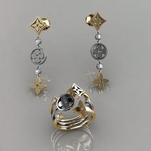 ring earrings 45 jewelry luxury elegant gem gold silver wedding diamond earring bracelet necklaces pendant rhinoceros accessory beauty fashion design cad jewel rings 3d print model - Mito3D