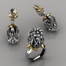 squillare orecchini 59 gioielleria lusso elegante gemma oro argento nozze diamante orecchino braccialetto collane pendente rinoceronte accessorio bellezza moda design cad gioiello anelli 3d print model - Mito3D