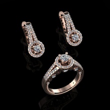 Ring Ohrringe 74 Schmuck Luxus elegant Juwel Gold Silber Hochzeit Diamant Ohrring Armband Halsketten Anhänger Nashorn Zubehörteil Schönheit Mode Design cad Ringe 3d print model - Mito3D