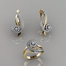 squillare orecchini 80 gioielleria lusso elegante gemma oro argento nozze diamante orecchino braccialetto collane pendente rinoceronte accessorio bellezza moda design cad gioiello anelli 3d print model - Mito3D
