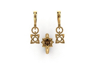 anello orecchini fiore 1 gioielli gli oro argento orecchino gioiello matrimonio gemma diamante di fidanzamento perle i diamanti cad prototipazione abbigliamento ragazza rosa anelli 3d print model - Mito3D