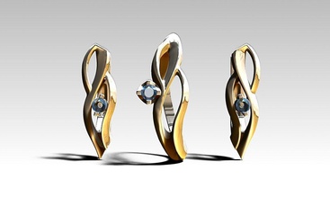 ring ohrringe wachsen garten frauen schmuck ringe 3d print model - Mito3D