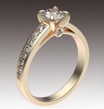 Ring elegant Hochzeit Engagement Gold Silber klassisch Stil Mode Diamant druckbar Sterling Schmuck Ringe 3d print model - Mito3D