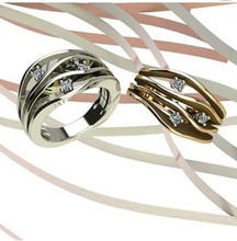 bague élégant anna maria camélia diamant rose or classique mode imprimable bijoux bijou mariage argent blanc engagement anneaux 3d print model - Mito3D