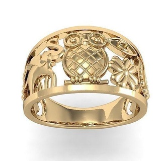ring elephant owl horseshoe jewelry diamond printable cad gems female women brillant exclusive 3dm stl obj fashion gold rhiho cnc rings 3d print model - Mito3D