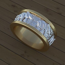 anello di elefanti 442 gli gioielli il design dettaglio diamante fidanzamento gemma oro gioiello disco platino stampabile lusso moda bellezza argento anelli 3d print model - Mito3D