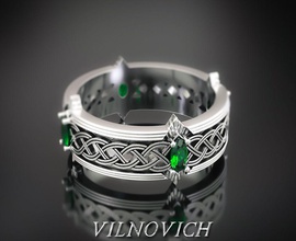 ring-Elfen Schmuck elf ring diamond Silber gold gem weiß ornament jewell Stein Ringe 3d print model - Mito3D