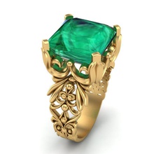 anello di smeraldo gioielli emerald gemma gioiello stampabile moda argento d'oro macchina cnc la sterlina diamanti anelli 3d print model - Mito3D