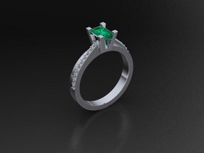 squillare smeraldo tagliare centro 2632 fashionring gioielleria desing desinger simpatico sorprendente gemma diamante stampa stampabile oro geometrico forma argento anelli 3d print model - Mito3D