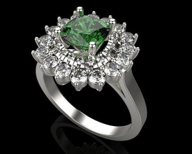 anel esmeralda diamantes ouro diamante jóias Casamento noivado prata branco joalheria argolas engagem moda esterlina colar safira solitário gema 3d print model - Mito3D