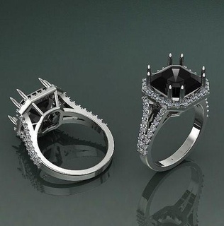 ring emerald stone model 1538 kolco dlya pechati 3dmodel printable sterling fashion silver engagem platinum jewellery engagement jewel jewelry rings 3d print model - Mito3D