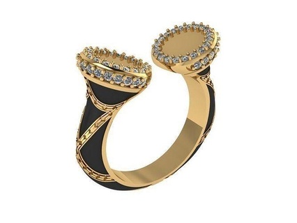 bague émail 580 bijoux art or Collier pendentif imprimable sterling bijou argent platine gemme brillant colliers bracelet diamant ovale anneaux boucles d'oreilles 3d print model - Mito3D