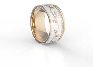 ring enamel 6 jewelry rings jewel wedding jewellery precious gold 3d print model - Mito3D