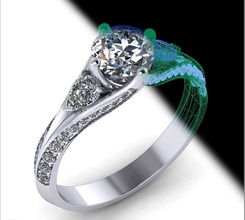 anel de noivado diamante jóias o engajamento casamento ouro prata pulseira da forma safira colar pingente jóia dedo anéis 3d print model - Mito3D
