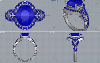 ring eternity stones jewelry gold silver stone diamond printable rings 3d print model - Mito3D