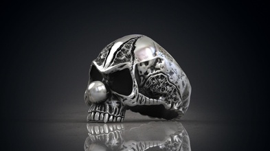 ring of evil clown skull stl 3d model printing rings biker jewelry skullring it rider badboy fashion jewelri jewellery scull 3d print model - Mito3D
