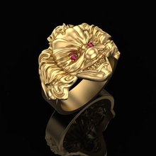 ring evil clown jewelry gold silver diamond printable jewellery jewel gem fashion sterling joker rings 3d print model - Mito3D