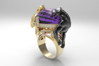 anello esclusivo 10161 gioielli gioiello gemma anelli 3d print model - Mito3D