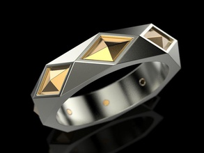 anello sfaccettatura gioielli facet di stampa 3dprinted stampabile anelli il design gioiello d'oro moda printabl la oro prototipazione argento matrimonio 3d print model - Mito3D