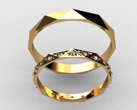 ring facetten schmuck gold silber diamant juwel sterling brillant druckbar engagement mode design schönheit ringe 3d print model - Mito3D