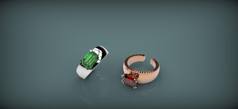 anillo de la moda joyería boda imprimible joya gem oro piedra plata los anillos 3d print model - Mito3D