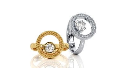 bague mode cercle 0145 brillant pendentif engagement mariage 14k conception argent or bijou bijoux boucle d'oreille beauté européen diamant anneaux 3d print model - Mito3D