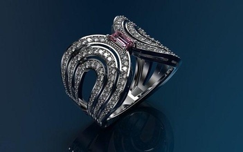 bague mode diamants 3d bijoux an 518 bijou diamant bijoutier imprimable engagem engagement 3d print model - Mito3D
