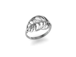 anillo pluma conjunto regalo comprar 3d modelo hermoso canalla elegante moda joya oro platino joyería joyeria cera precioso versión impresa plata molienda anillos 3d print model - Mito3D