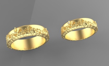 Ring weiblich Gold Silber Diamant Schmuck Ringe 3d print model - Mito3D