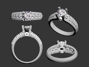 ring female gold diamond jewellery silver brilliant sterling cad gem jewel sapphire brillant white wedding diamant engagement fashion beauty jewelry rings 3d print model - Mito3D