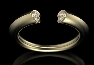 anel feminino jóias diamantes diamante ouro de prata brincos coração amor o engajamento casamento anéis 3d print model - Mito3D