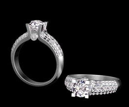 ring weiblichen Schmuck gold Silber diamond Ringe 3d print model - Mito3D