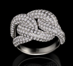 ring female jewelry gold silver diamond jewel jewellery gem white brilliant rings 3d print model - Mito3D