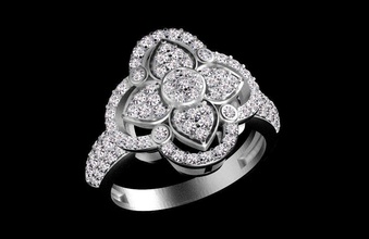 ring weiblich ohrringe schmuck diamanten diamant gold silber ringe 3d print model - Mito3D