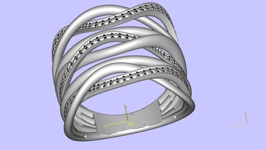 anel fêmea ouro prata pedra joalheria diamante argolas 3d print model - Mito3D