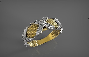 yüzük filigran takı mücevher elmas gem taş değerli nişan çapraz taşlar ruby altın 3d print model - Mito3D