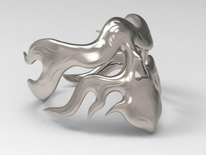 anel of chama crânio scull joalheria jóia fogo gótico argolas 3d print model - Mito3D