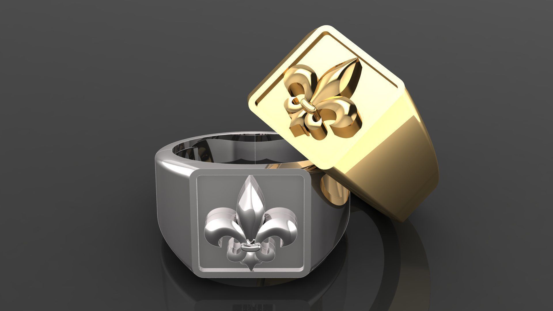 ring fleur lissse jewelry printable men fashion rings 3D print model - Mito3D