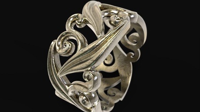 yüzük çiçek süsleme 3d yazıcı modeli takı süs dekorasyon tasarım desen altın Gümüş sevimli güzel düğün yazdırılabilir mücevher moda güzellik metal <url> 3dmodel gergedan sanat 3d print model - Mito3D