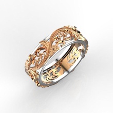 7 yüzük çiçek süsleme takı düğün mücevher değerli altın 3d print model - Mito3D