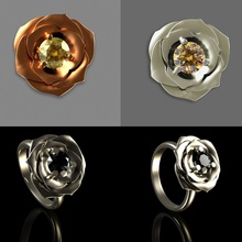 ring flower jewelry fashion printable 3d print rings 3d print model - Mito3D