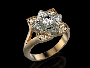 anello fiore 2 gioielli fiori di stampa 3dprinted stampabile anelli il design gioiello d'oro moda printabl la oro prototipazione argento donna 3d print model - Mito3D
