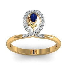 pera diamante anillo 3dprinted diseño moda oro dorado joya joyería imprimible impresión prototipos anillos plata elegante diamantes 3d print model - Mito3D