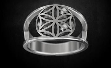 anel flor of vida 3dprinted projeto moda ouro dourado jóia jóias joalheria impressão imprimível prototipagem argolas prata 3d print model - Mito3D
