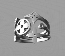anello fiore stl gioielli art flowerring il design stampabile argento anelli 3d print model - Mito3D