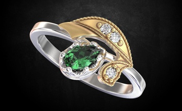 anello fiore pietre pera 204 gioielli 3dprinted il design moda oro d'oro gioiello di stampa printabl stampabile la prototipazione anelli argento le 3d print model - Mito3D