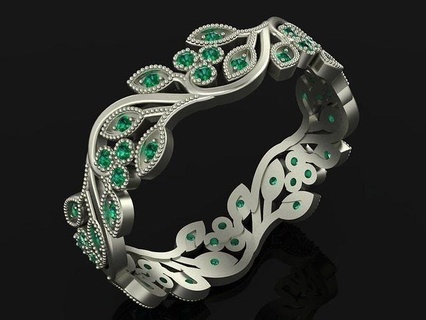bague fleur type bijoux gemme luxe argent diamant imprimable blanc 3d goujat engagement anneaux 3d print model - Mito3D