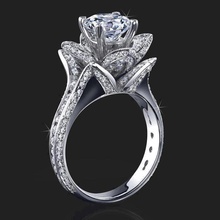 bague fleur bijoux 3d le diamant en engagem anneau de mode la or bon joyau modèles collier imprimable l'anneau mesavirre d'argent vintage mariage femmes beauté les anneaux 3d print model - Mito3D