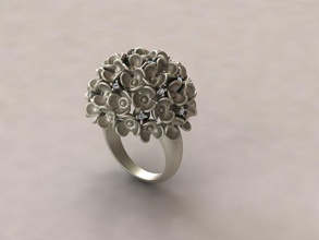 ring flowers jewelry stones gold silver finger rings 3d print model - Mito3D