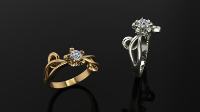 ring blumen 124 schmuck silber juwel weiß diamant halskette armband hochzeit platin edelstein gold ringe 3d print model - Mito3D
